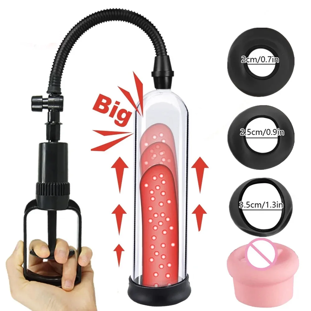 Penis Vacuum Pump Manual Vacuum Stimulate for Man Extender Penis Pump Male Enlarger Trainer Masturbation Adults Sex Toys 18