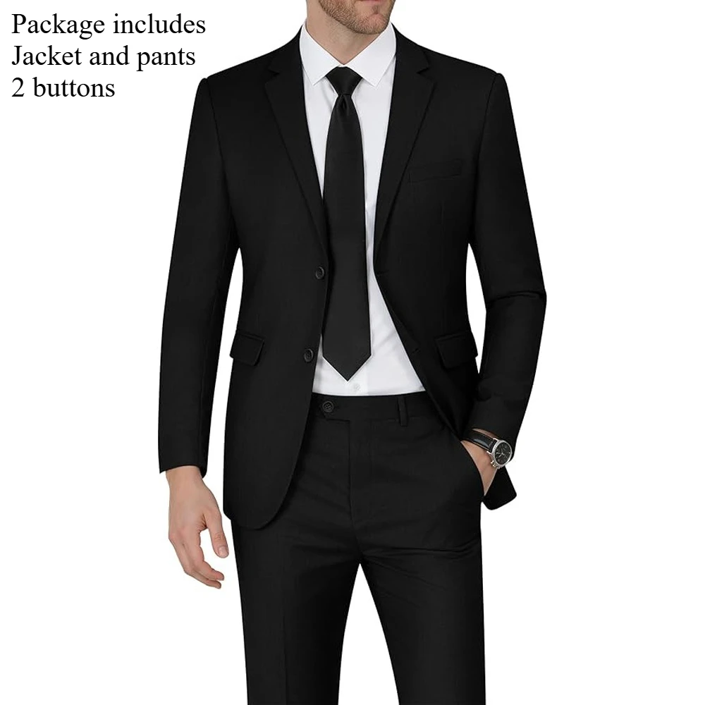 2 pezzi - Nero - 2 pulsanti