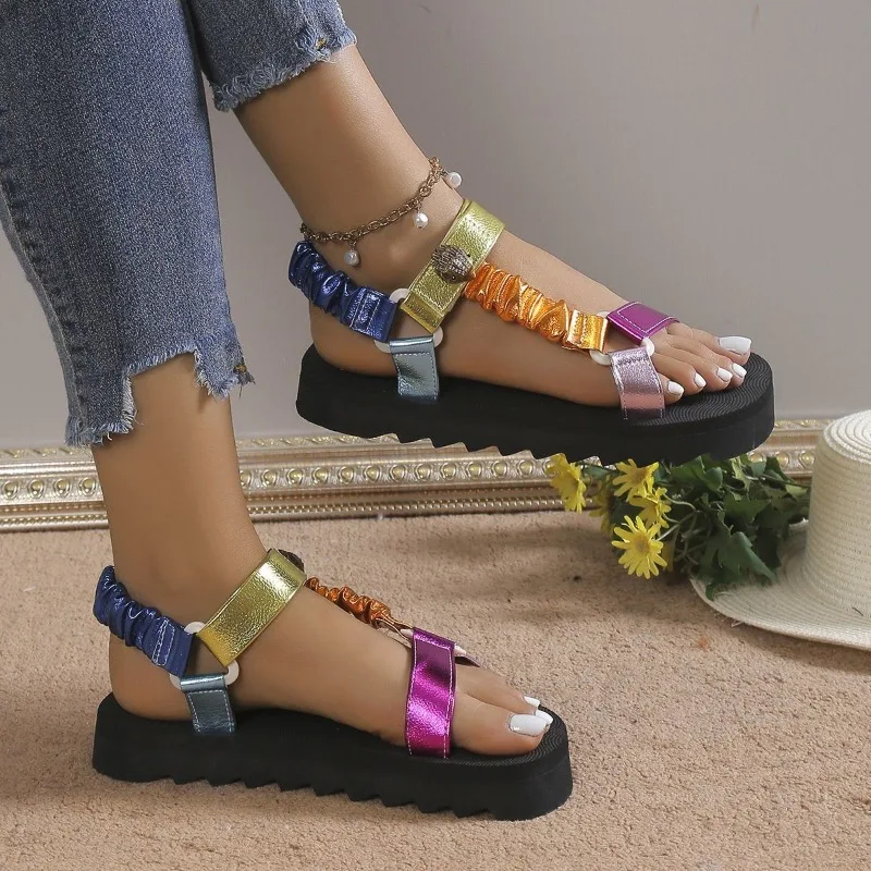 Summer Flat Women's Shoes Hemp Rope Set Foot Beach Sandals Outdoor All-match Casual Slippers Large Size Women Sandals women sandals women flats comfortable sandals