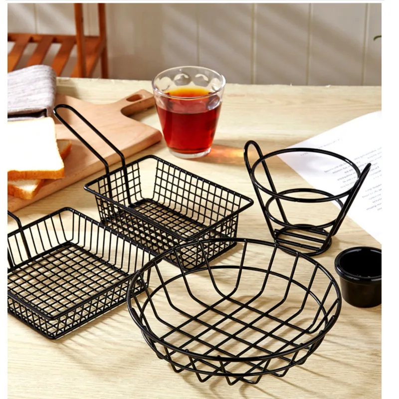 

French Fries Basket Snack Bucket Chip Fried Chicken Storage Basket Food Frying Basket Oil Strainer Creative Tableware Container