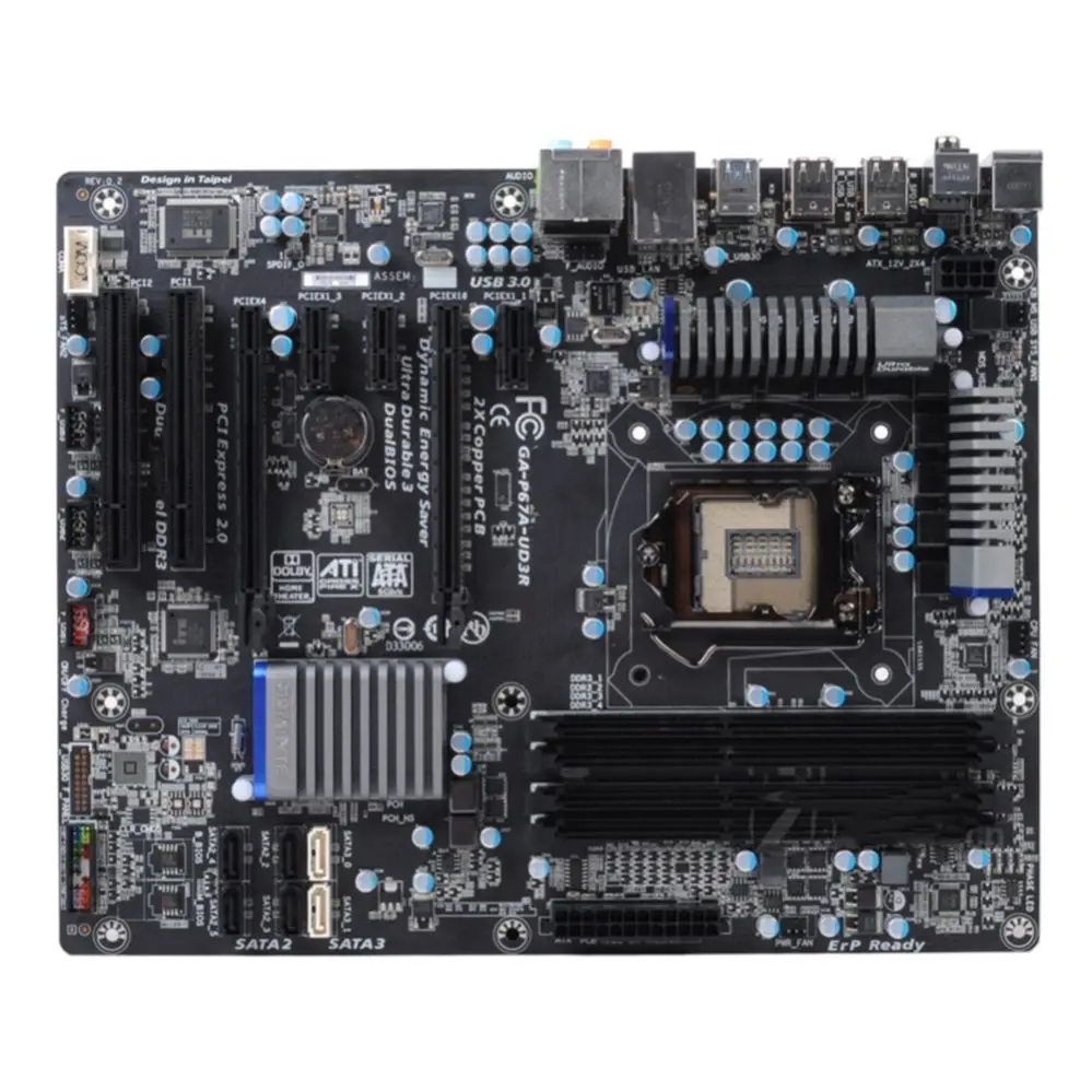 

Desktop Motherboard P67A-U6D3R P67 LGA 1155 i3 i5 i7 DDR3 32G SATA3 ATX GA-P67A-UD3R