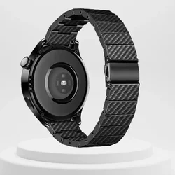 Premium Carbon Fiber Watch Strap with Folding Buckle Bracelet for Huawei Honor GS Pro (Black)