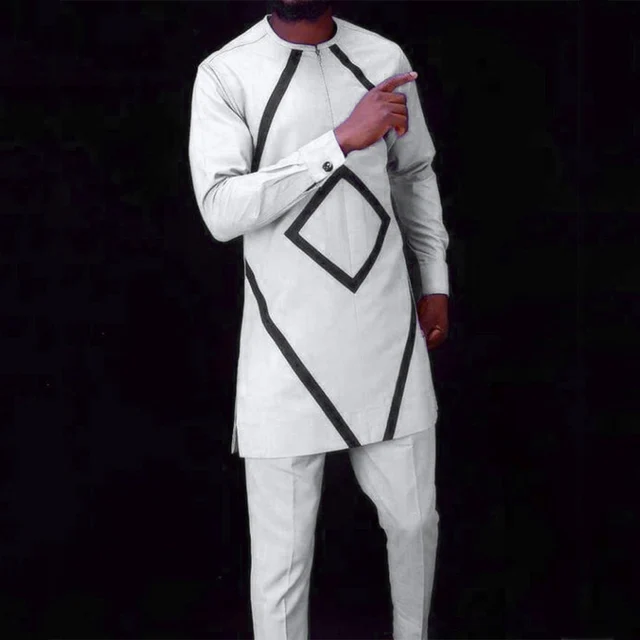 Jide Long Sleeve Dashiki Shirt and Pant - Image 3