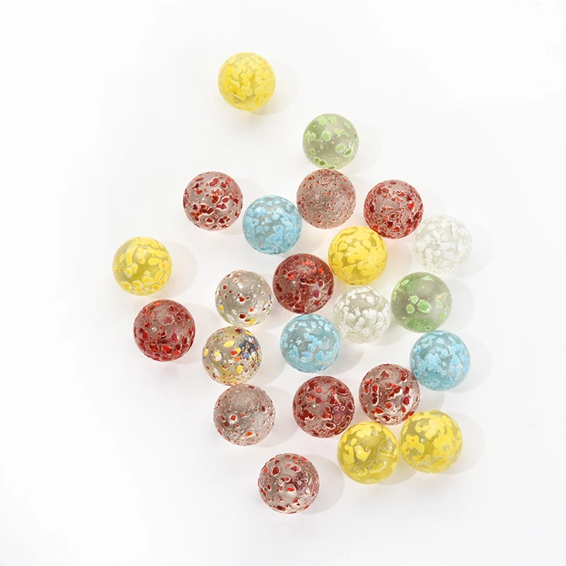 20PCS/Set 16mm Glass Ball Cream Console Game Pinball Small Marbles Pat Toys Parent- Child Beads Bouncing Ball Machine Cattle