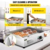 VEVOR Electric Countertop Griddle 14"-22" Teppanyaki Grill 1600W/3200W Stainless Steel Flat Top Grills for Pancake Chicken 6