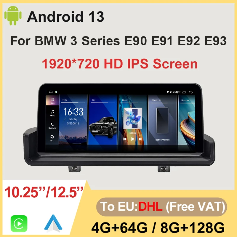 

Заводская цена, автомобильный видеоплеер ID8 Carplay 12,5 дюйма для BMW 3 серии E90 E91 E92 E93, центральный мультимедийный GPS-навигатор для автомобиля Android