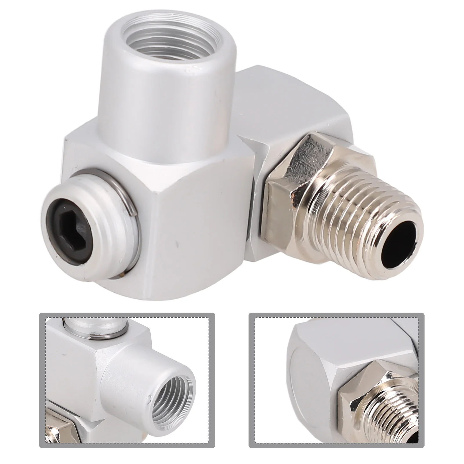

For All Corresponding Air Tool Air Connector Swivel Aluminum 1/4\\\\\\\" 12.5mm 1pcs 360° Adapter Air Hose Connector