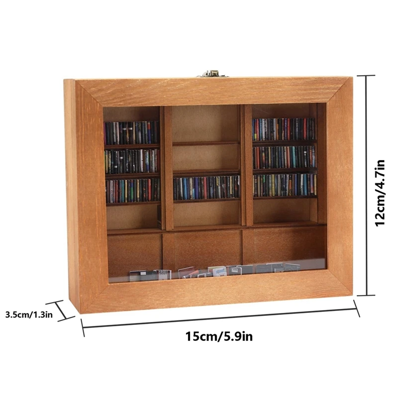 Creative Anti-Anxiety Bookshelf With 200Books Miniature Library Wooden Bookshelf Fidget Toys Shake Away Your Anxiety Creative A 6