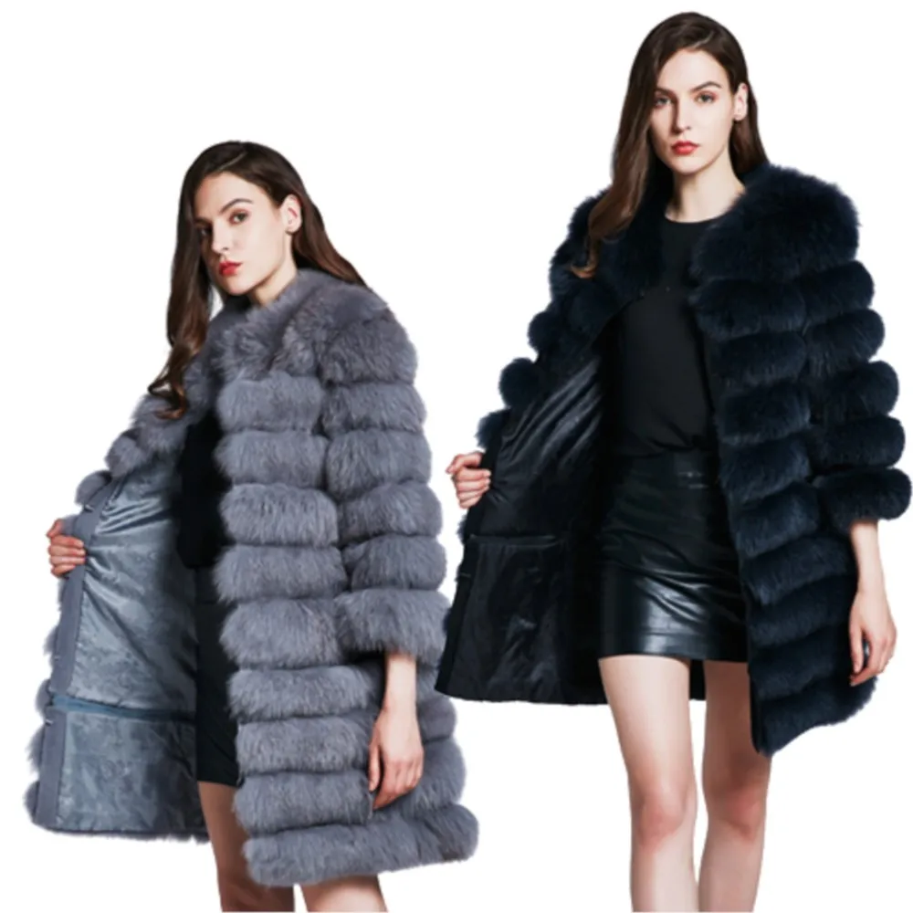 

NEW 4in1 Real Fox Fur Coats Women Natural Real Fur Jackets Vest Winter Outerwear Lady Fur Leather Coat High Quality Fur Clothes