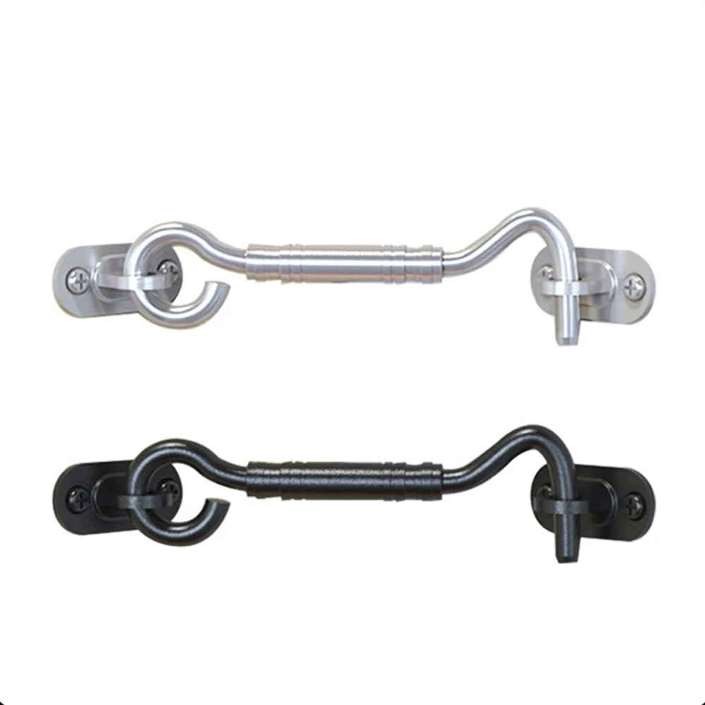 1 Pz 4 Pollici Scorrevole Fienile Serratura A Chiavistello Per Chiusura Fienili In Acciaio Inox Heavy Duty Gancio E Chiusura A Occhiello Con Viti Nero