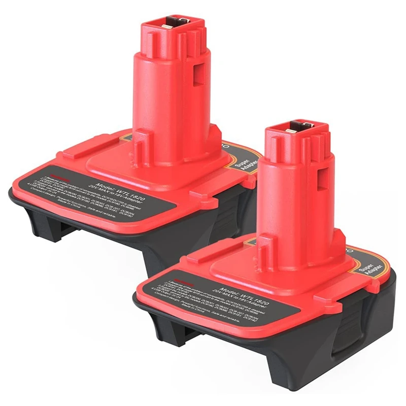 

RISE-2Pcs адаптер аккумулятора WTL1820 для Dewolt DCA1820 от 18 В до 20 в, конвертер для DCB206, DC9096 DE9096 и DCD950B DC720 DC385B