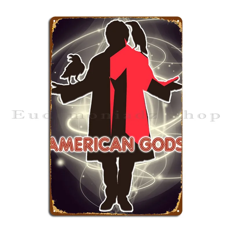 

American Gods Metal Plaque Poster Pub Living Room Bar Designing Cinema Tin Sign Poster