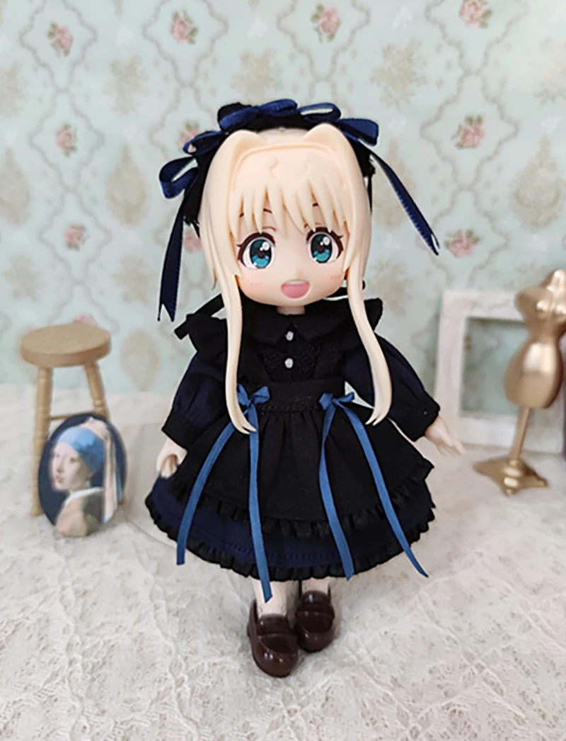 ミィ様8/10⭕️おまとめ品 人形用の高貴なメイド服,オーバーヘッド付きタイトスカート,ob11