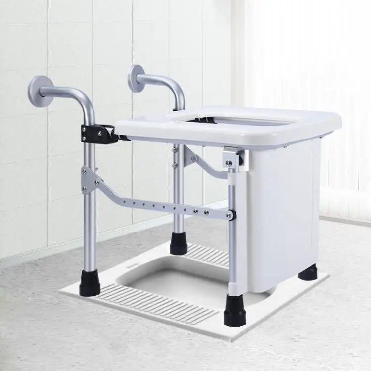 Elderly splash protection reinforcement Adult Commode  fold  toilet toilet toilet squat universal four-legged toilet seat 6