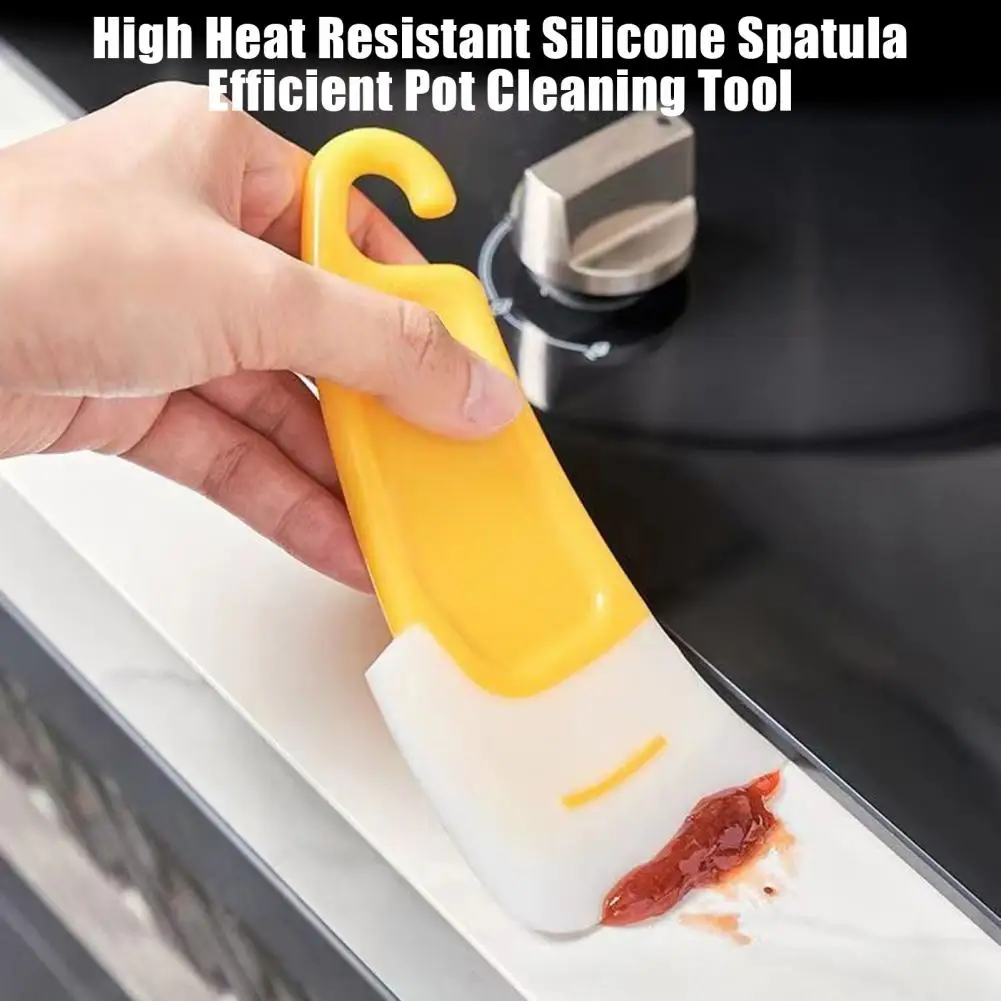 Silicone Pot Scraper Silicone Decontamination Scraper High Heat Resistant Silicone Spatula Set for Efficient Safe Kitchen Use 4