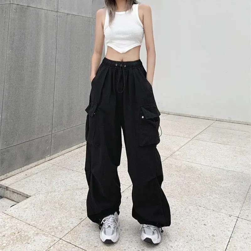 FAGADOER Harajuku Cargo Pants Denim Baggy Jeans Women Vintage 90s Y2k  Streetwear Pockets Oversized Wide Leg Denim Pants Trousers - AliExpress