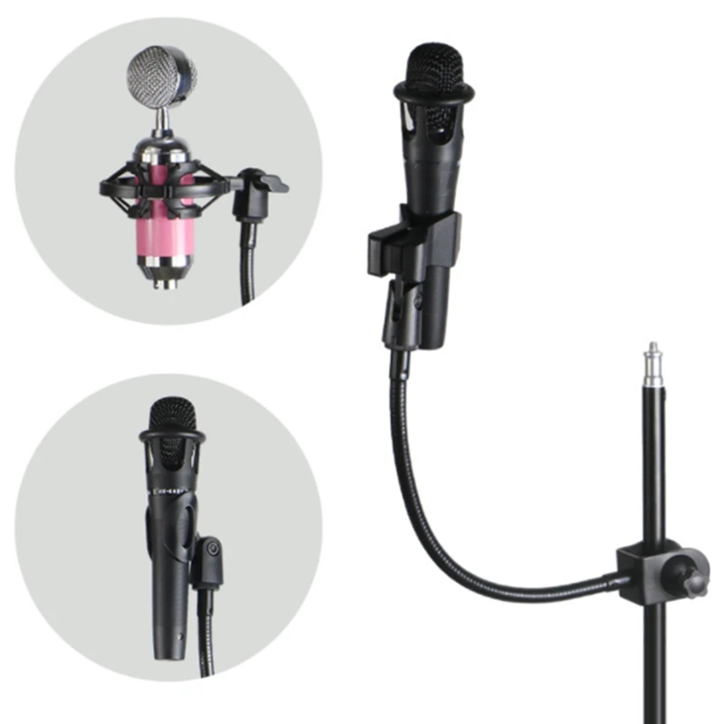 Microphone Stand Flexible Gooseneck with Desk Clamp for Radio Broadcasting