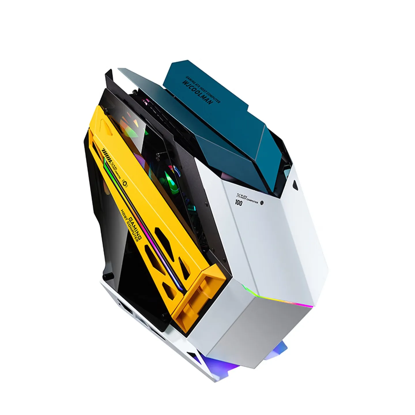 WJCOOLMAN 소울 배틀쉽 에일리언 형태 컴퓨터 케이스 ATX/M-ATX/MINI-ITX 메인보드 호환 240 수냉 시스템