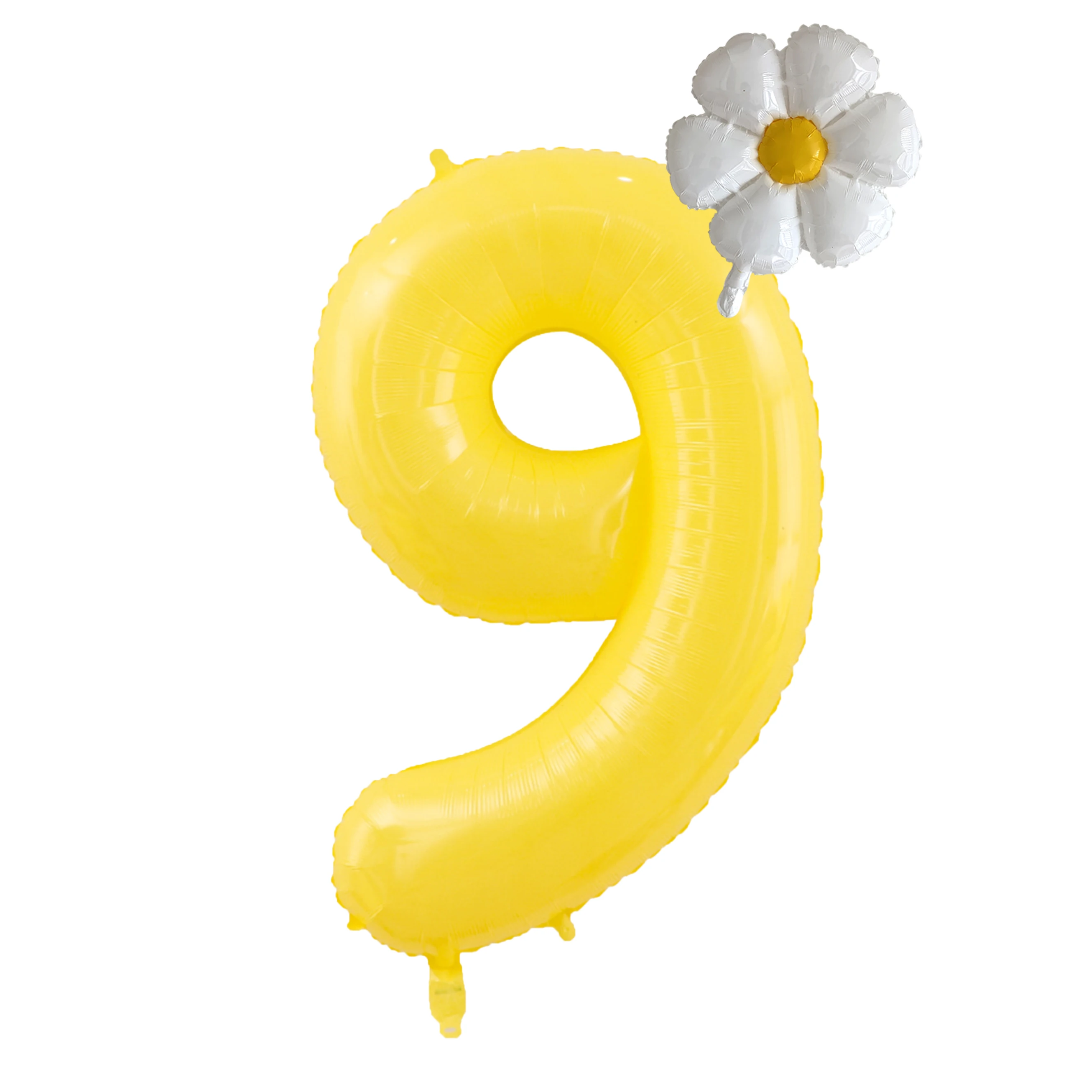 2 Stück weiße Gänseblümchen-Luftballons Set Macaron Gelb 40 Zoll Zahlenballon 0-9 Kindergeburtstag Partydekorationen Babyparty Luftkugeln – Detail 10