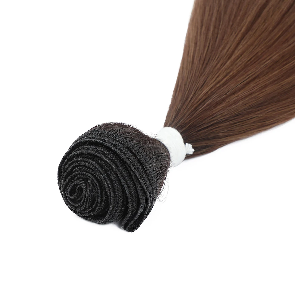 Hair Extensions Bone Straight Hair Extensions Synthetic Ombre Brown Copper Hair Bundles Natural Weaving 26Inch Straight Full to End