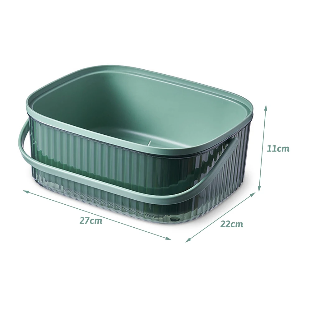 2-in-1 Kitchen Washing Basket For Fruit Vegetable PP Large Sieve Bowl Sets