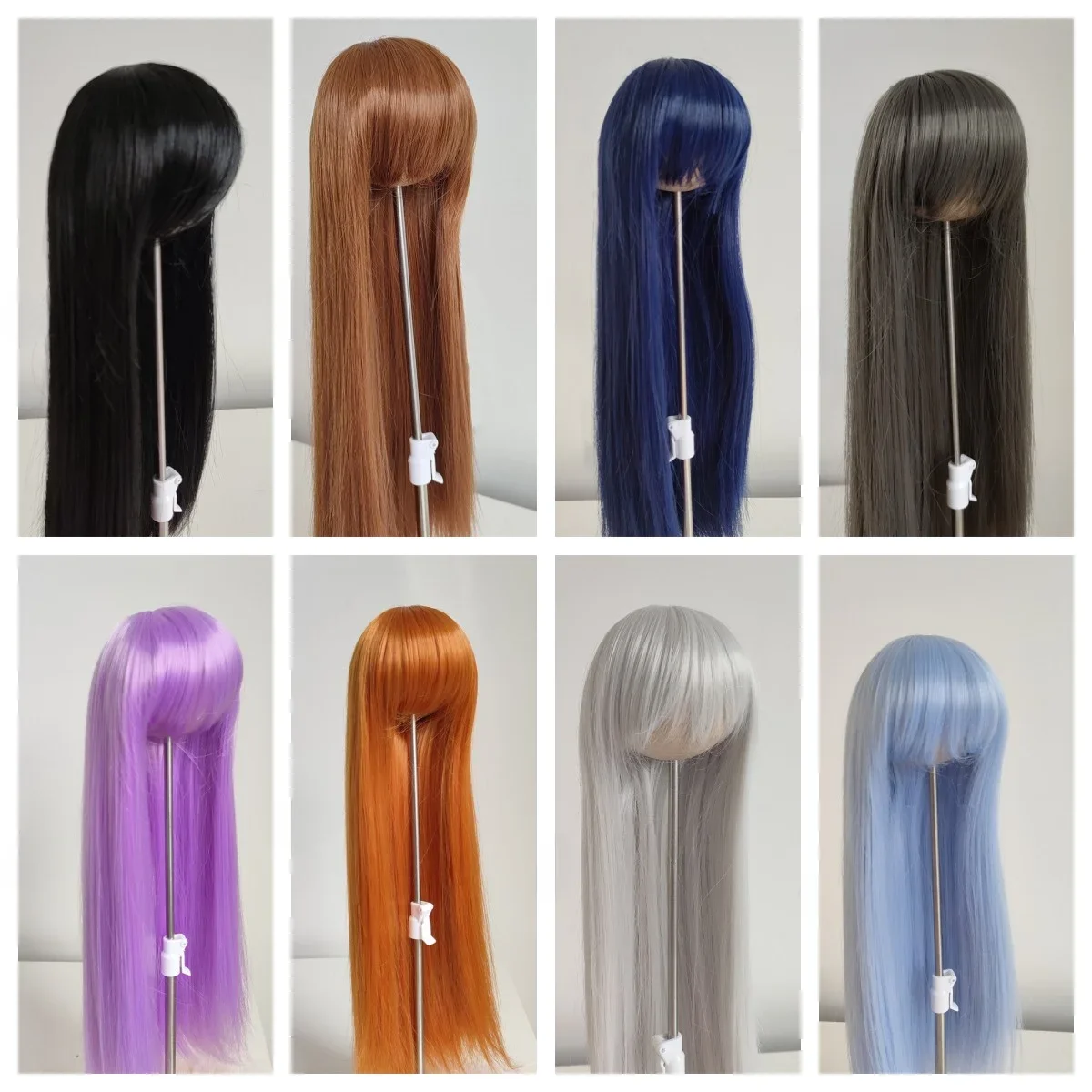 (Customized) Doll's Wig for 1/3 1/4 1/6 1/8 Bjd SD Doll Long Hair with Uncut Long Bangs Toys Dress Up Doll Accessories, No Doll