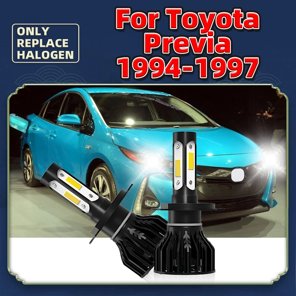

Лампы головного света, фары ближнего/дальнего света, турбо фары 6000K, автомобильные фары 12 В с вентилятором для Toyota Previa 1997 1996 1995 1994, заменяют лампы 360 ° COB H4