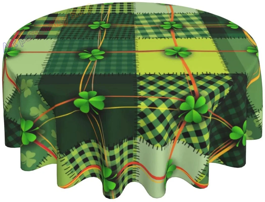 

Shamrock круглая скатерть St paфокусы день Клевер круговой стол Обложка декоративная для пикника банкета детской кухни 60 дюймов