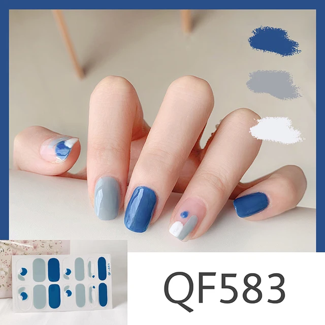 Lamemoria14tips Nail Stickers New Product Full Coverage 3D Summer Complete Nail Decals Waterproof Self-adhesive DIY Manicure QF583