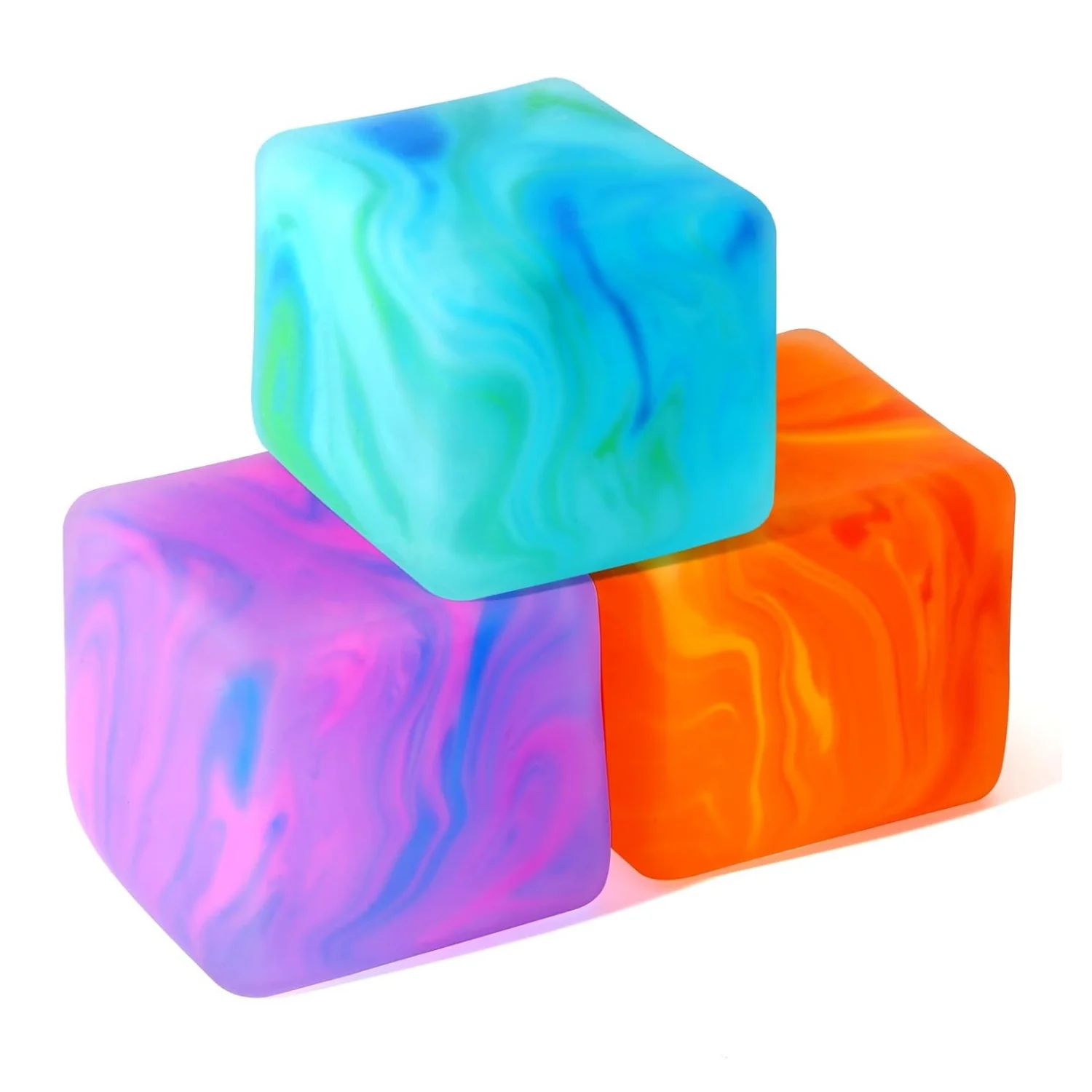 Stress Cube Squishy Toys Fidget Squeeze Square for Kids Adults Malt Sugar Slow Rising Sensory Toy for Anxiety Stress Relief ADHD