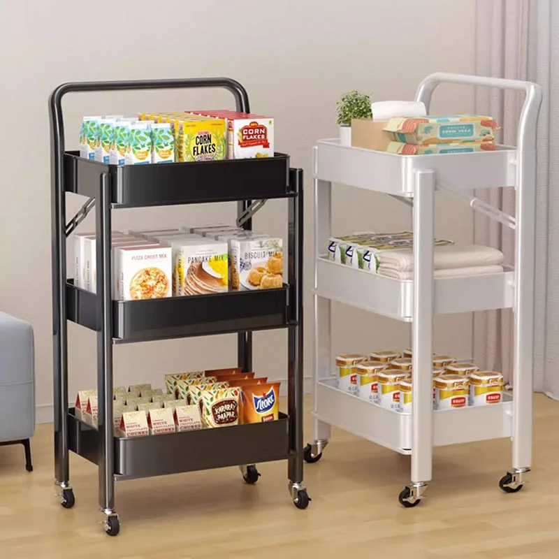 Utility Household Trolley Storage Fashion Bagno Mobile Rolling Food Storage Cart Basket Service Carro Cocina Furniture Dwh