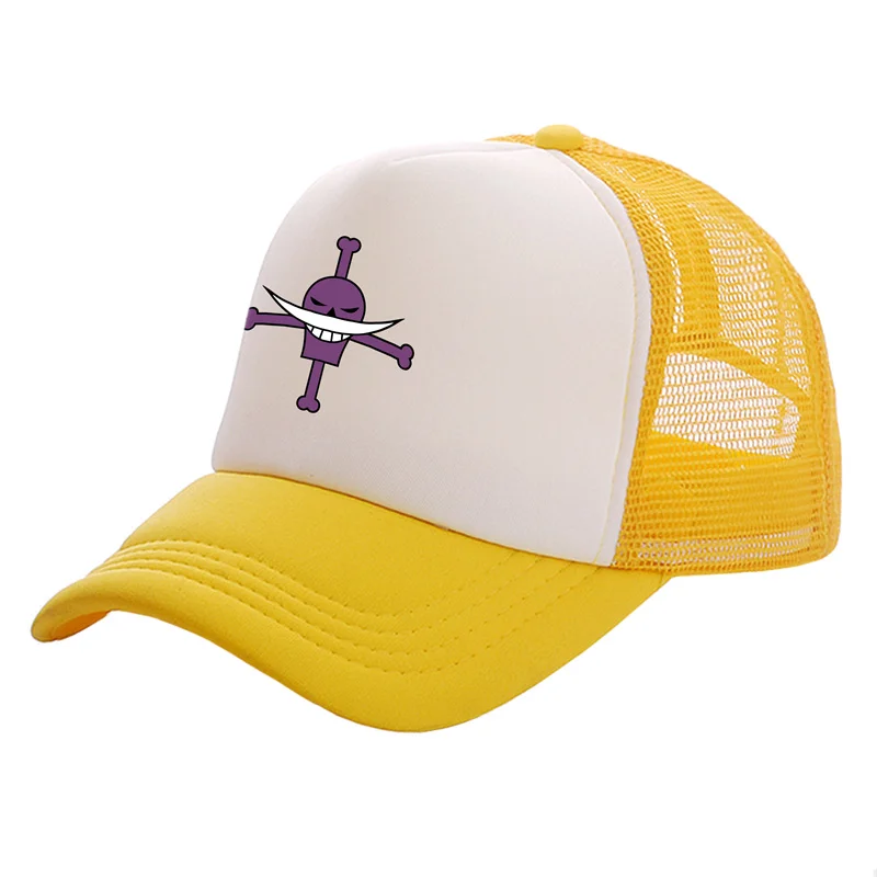 Cappellino Snapback One Piece – Design Ricamato Whitebeard/Zoro/Luffy – Trucker Unisex, Regolabile, Taglia Unica