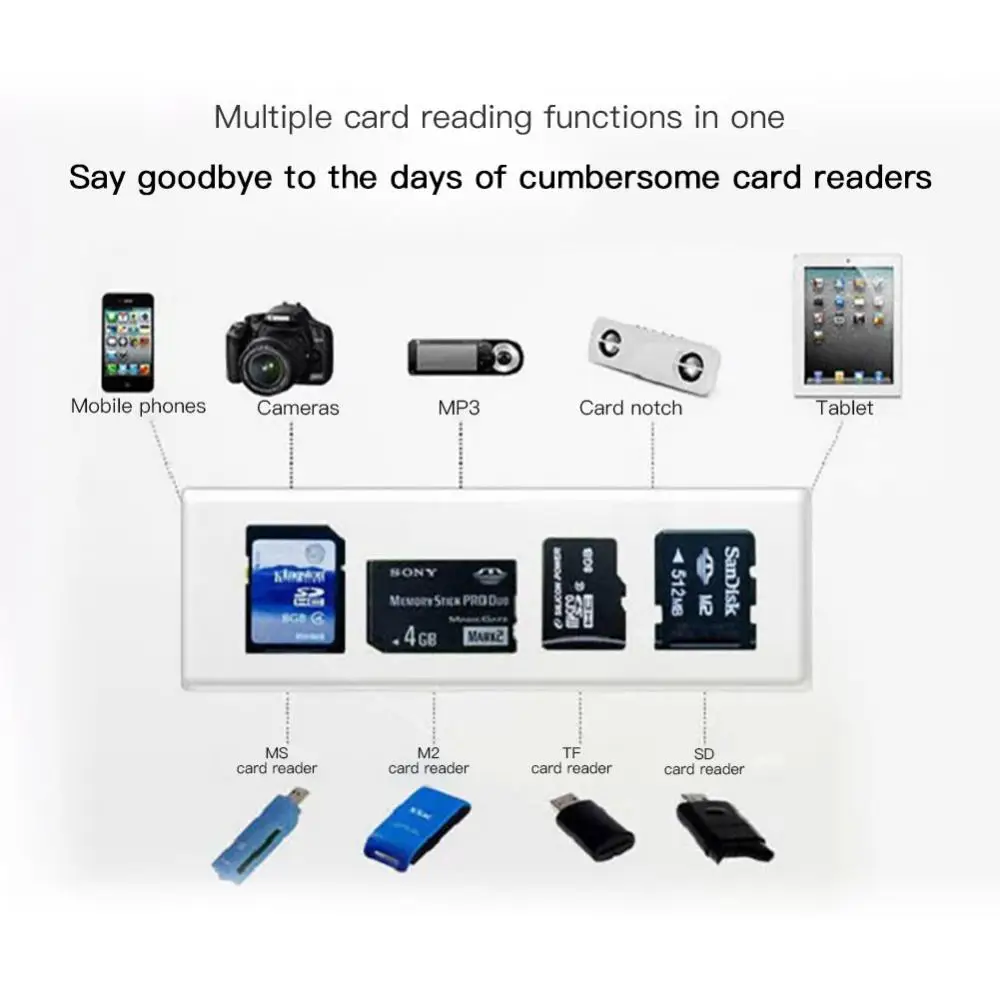 USB 2.0  ޺ й, 3 Ʈ ŷ ̼, SD TF M2 MS/ Duo ī  , PC Ʈ