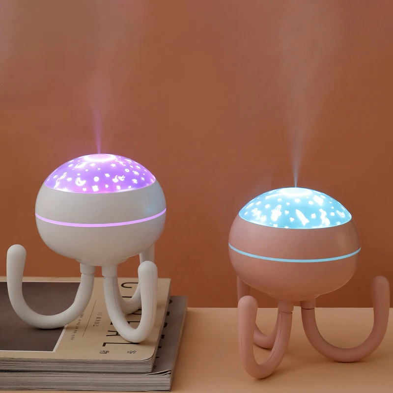 

New Octopus Air Humidifiers Water Mist Humidifier Diffuser Essential Oil Diffuser Desktop Mist Sprayer Colorful Night Light
