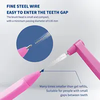 Kingubznis 20 pièces brosse interdentaire pour l'orthodontie dentaire propre entre les outils de nettoyage des dents Mini brosse douce avec couvercle anti-poussière 4