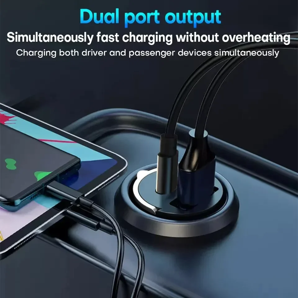 PD 30W USB 차량용 충전기 퀵차지 3.0 타입 C 2포트 고속 충전 휴대폰 ..
