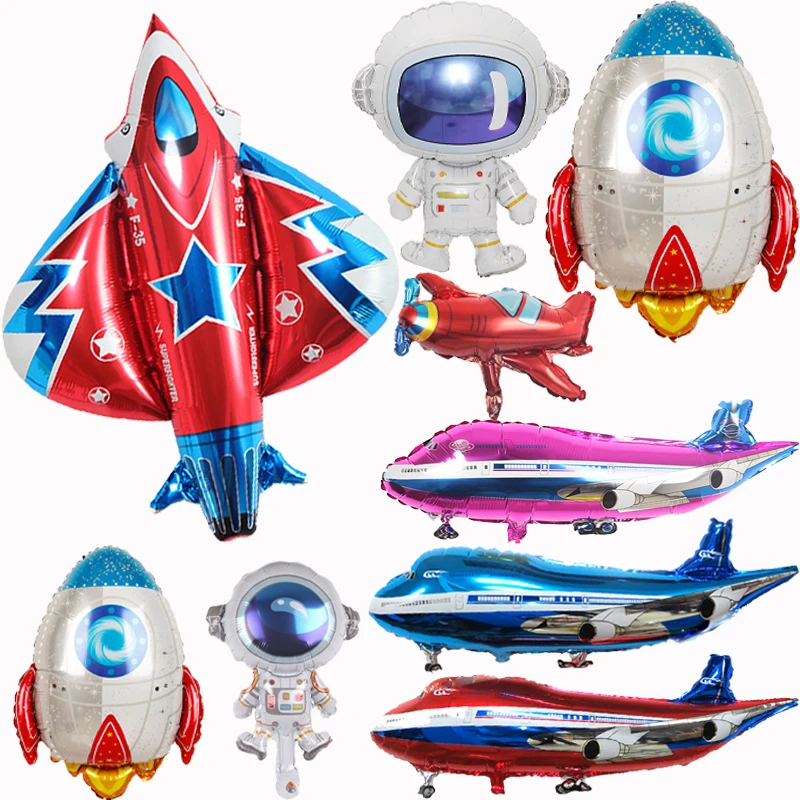 Décoration de Fête Enfant Fusée Astronaute Ballon en Film d'Aluminium BA1