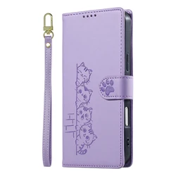Leather Flip Cover with Strap - Universal Phone Case - Samsung A55 (E)