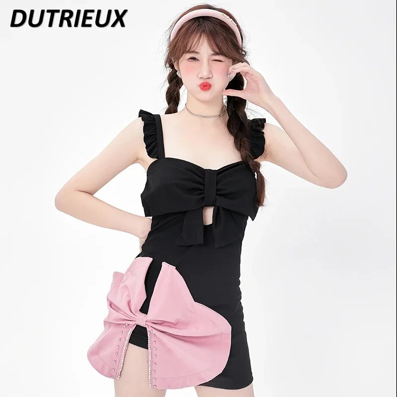 Swimsuit for Women High Sense 2024 New One Piece Beach Wear Sexy Backless Conservative Chest Push Up Hot Spring Swimming Suit