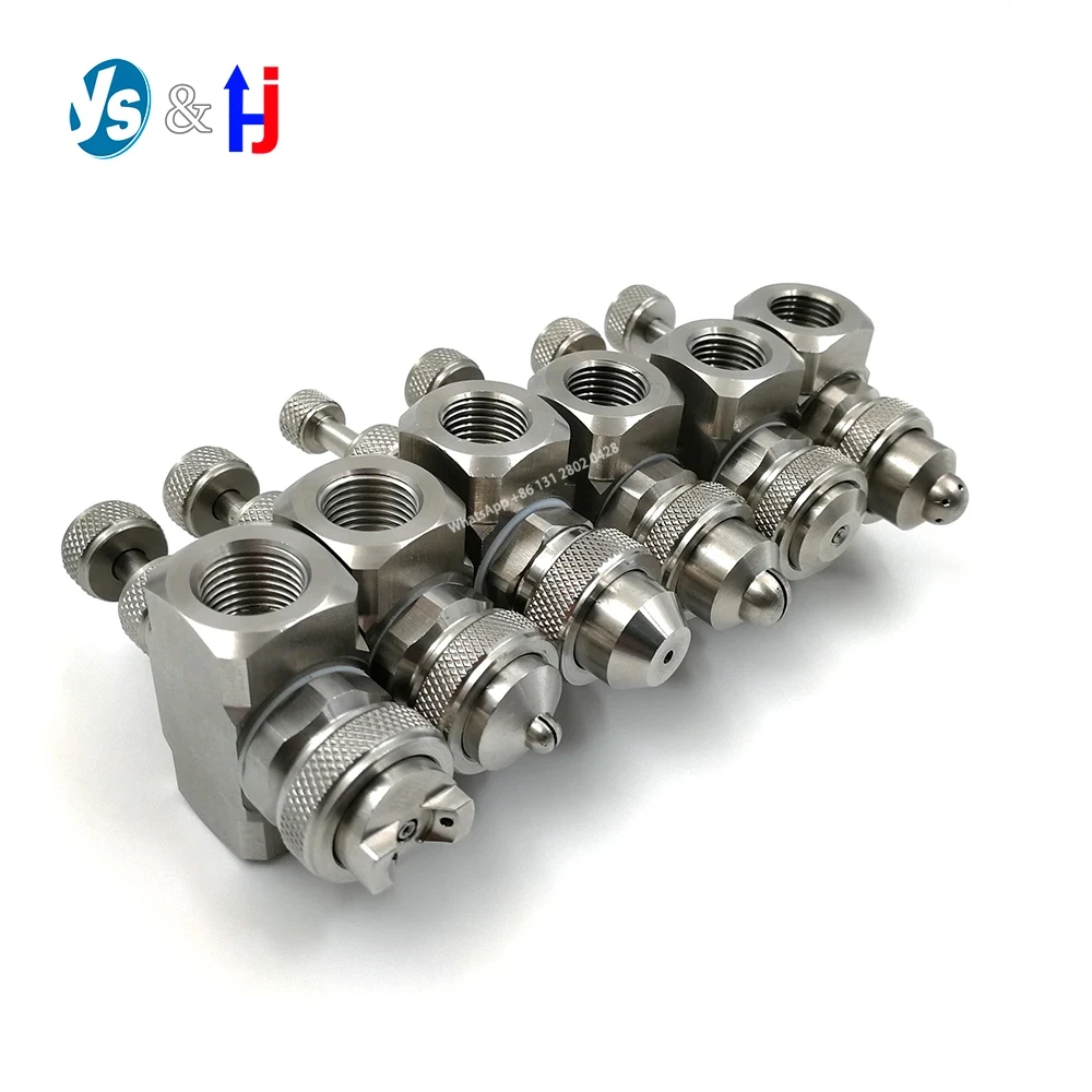 JN-Air Atomizing Nozzle, Adjustable Spray Atomization, Humidifying Jet, Two-fluid Gas-water Mixing Sprinkler, Stainless Steel