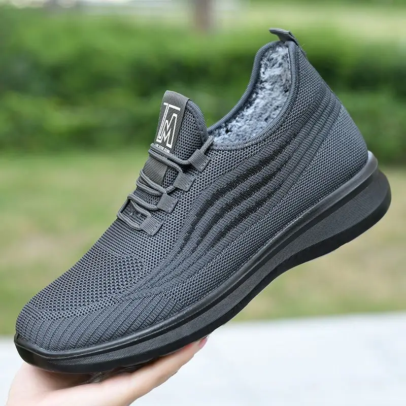 2023 Men's Fashion Winter Boots Men's Walking Ankle Boots Anti slip Shoes Men's Work Daily Shoes Plush Thickened Men's Shoes