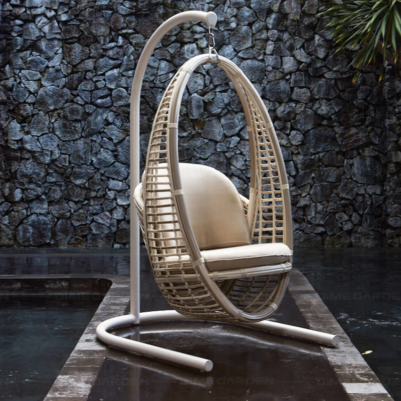 

Cradle rattan chair rattan woven net red bird nest landing indoor household lazy rocking chair