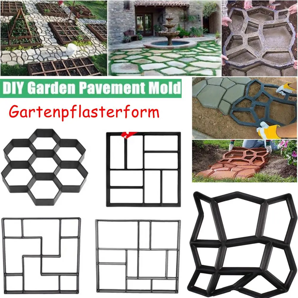 Garden Walk Pavement Mold DIY Manually Paving Cement Brick Stone Road Concrete Molds Path Maker Reusable concrete molds,garden path molds