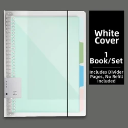 Enhanced Spiral Binder Notebook with Replaceable Refill Paper - 60 Sheets - A4 (Shell White A)
