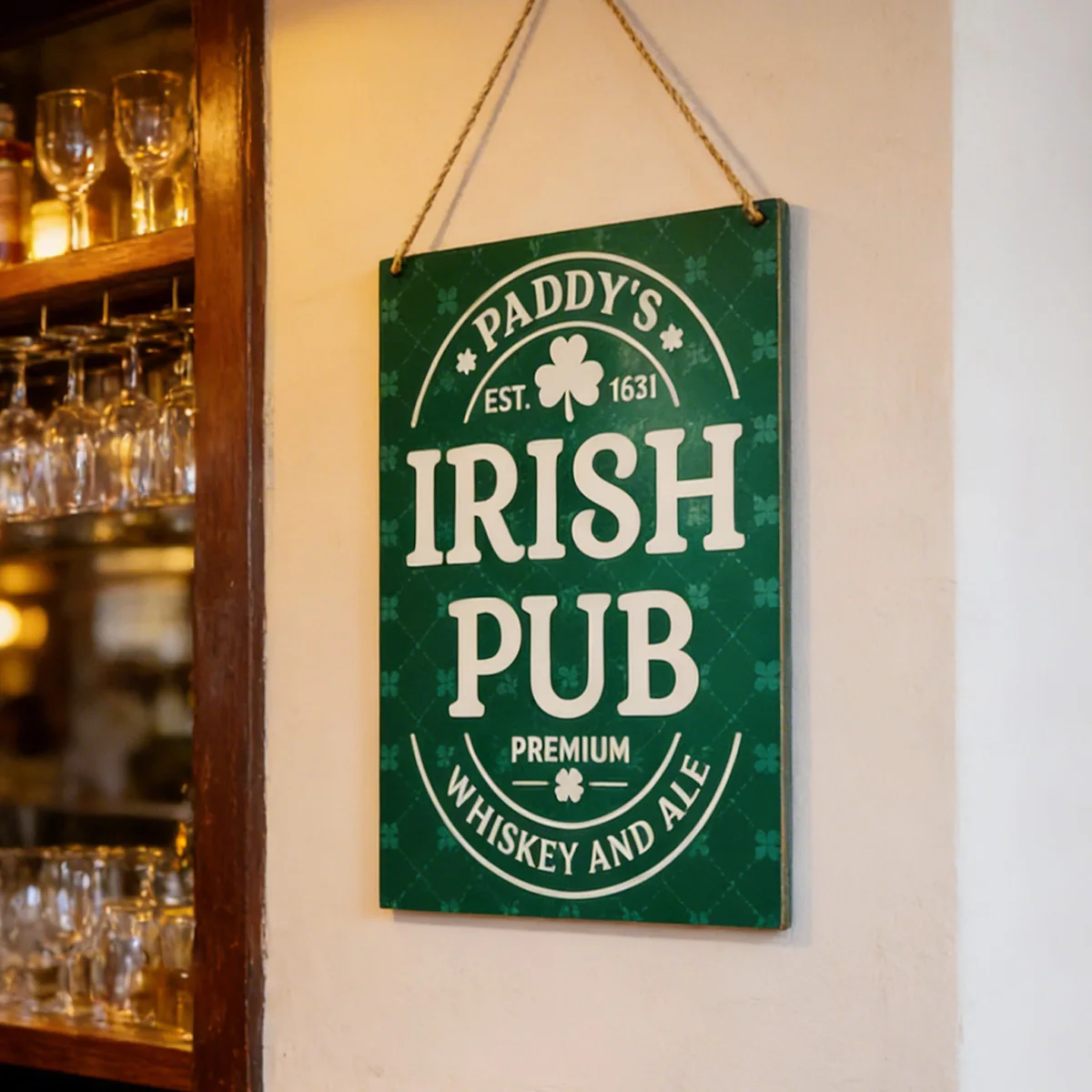 1PC,St.Patrick's Day wooden English decorative sign,St.Patrick's Day sign, suitable for St.Patrick's Day decoration, Irish Pub