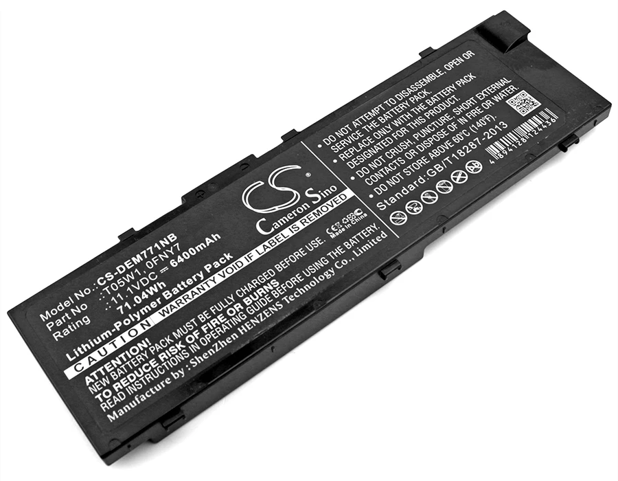 

Аккумулятор CS 6400 мАч/7000,15 Вт-ч для DELL Precision 15 7510,15 7520,15 7510,17-7000,17 7710,17 7720,T05W1,To5W1