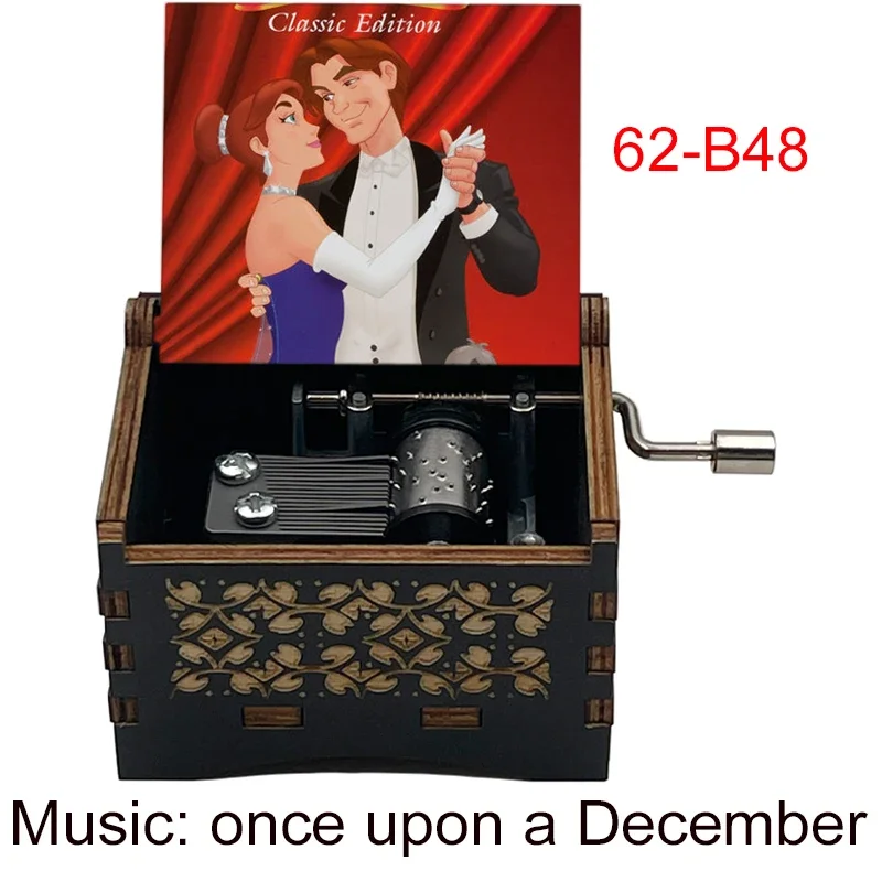 Carousel Music Box Music Box Wooden Color Print Music Box for Girls Toy