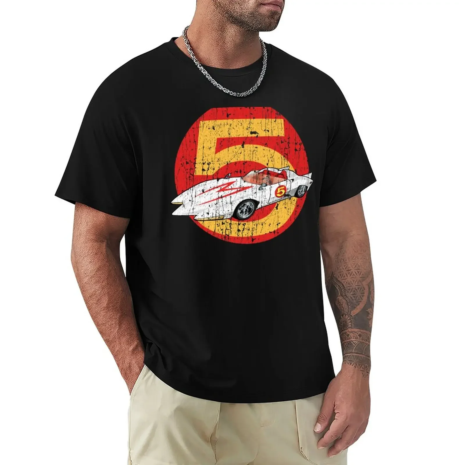 

Mach 5 Distressed Vitage T-Shirt Tee shirt man clothes Oversized t-shirt tees oversized t shirts for men