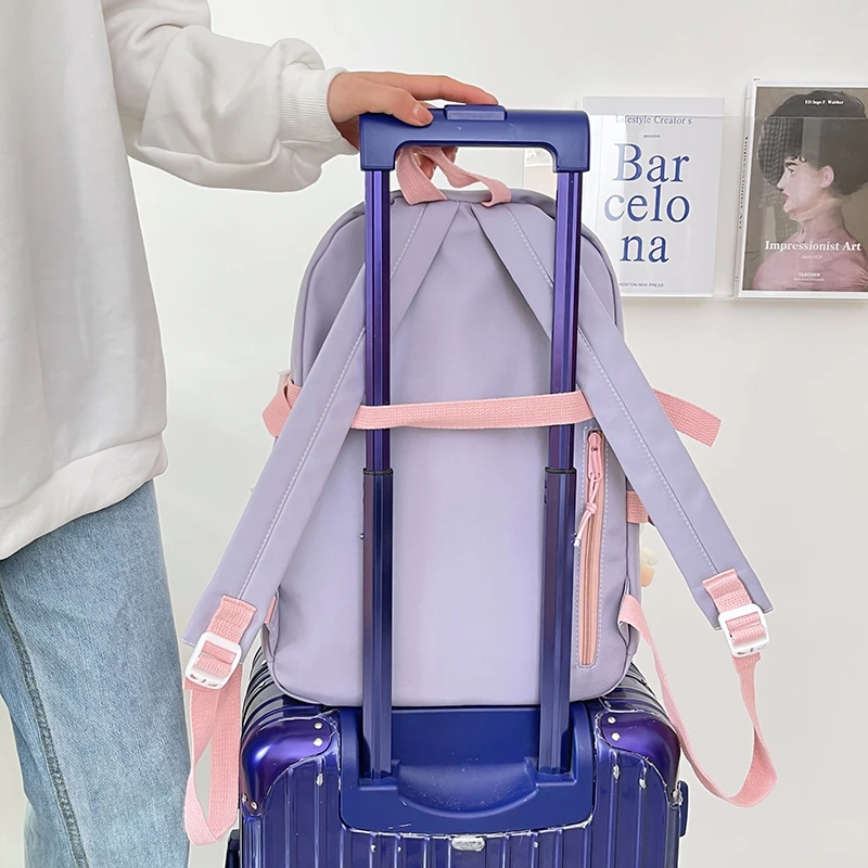 Comfortable Backpack Harajuku College Cute Student Ladies Fashion Women Bag Book School Waterproof New Nylon Girl Colourful
