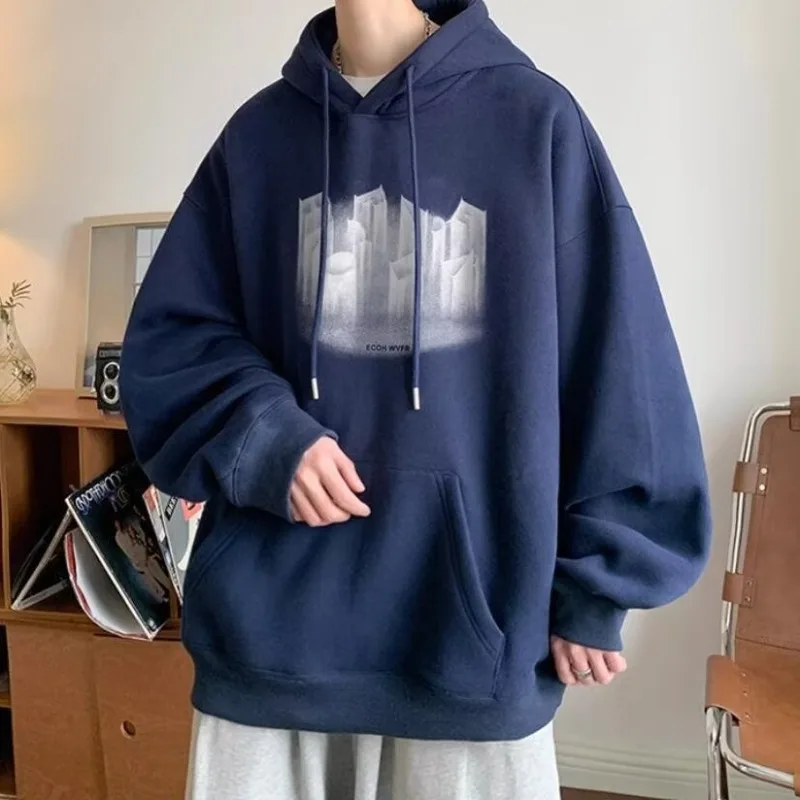 Men Warm Hoody Men'S Oversize Hoodies Korean Man Clothing Y2K Retro Hip-hop Gothic Punk Style Women Long Sleeves Japan Harajuku